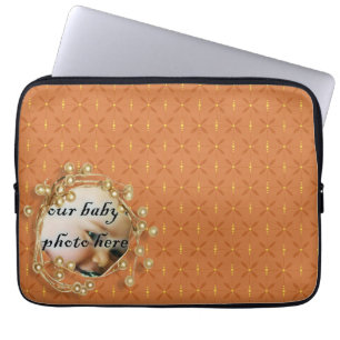 Pumpkin Photo Frame Gold Laptop Computer Sleeve