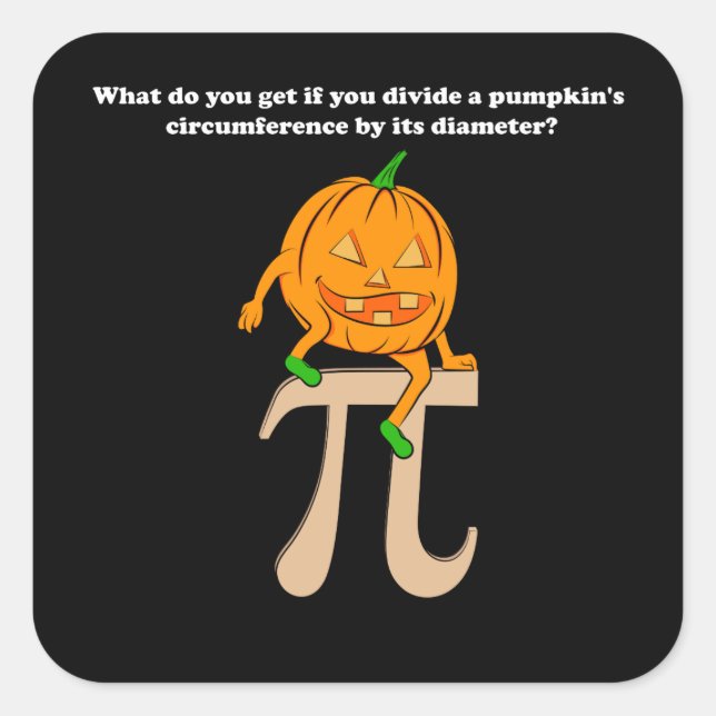 Pumpkin Pi Math Halloween Square Sticker (Front)