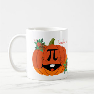 Pumpkin pi, mathematic sign on a pumpkin coffee mug