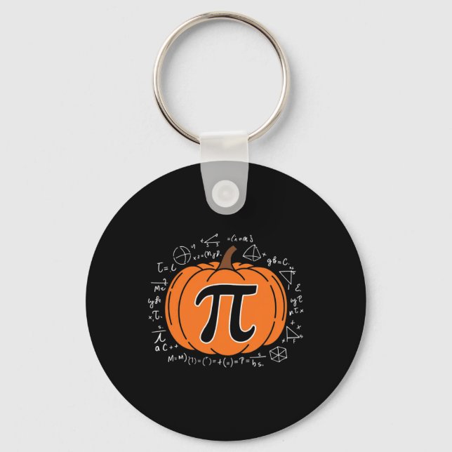 Pumpkin Pi Pie Math Teacher Funny Halloween Thanks Keychain (Front)