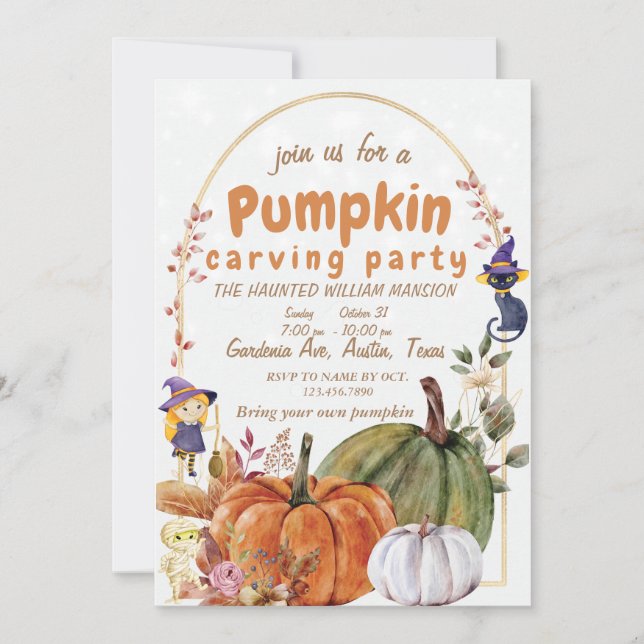 Pumpkin Picking Crew Planner Invitation (Front)