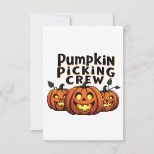 Pumpkin Picking Crew Spooky Halloween Matching RSVP Card