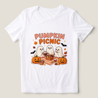 Pumpkin Picnic Cute Ghost Halloween Tri-Blend Shirt
