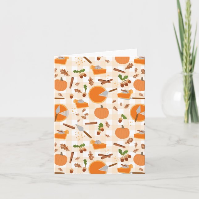 Pumpkin Pie Autumn Fall Pattern Card (Front)
