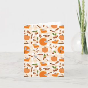 Pumpkin Pie Autumn Fall Pattern Card
