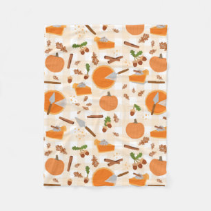 Pumpkin Pie Autumn Fall Pattern Fleece Blanket