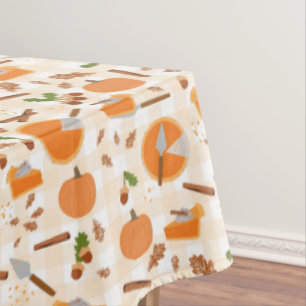 Pumpkin Pie Autumn Fall Pattern Tablecloth