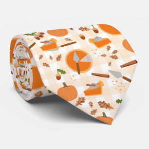 Pumpkin Pie Autumn Fall Pattern Tie