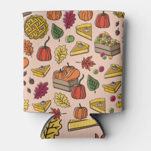 Pumpkin Pie: Autumn Harvest Pattern. Can Cooler