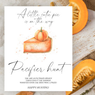 Pumpkin pie baby shower game - pacifier hunt poster