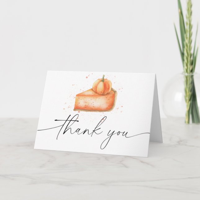 Pumpkin pie baby shower thank you  card (Front)