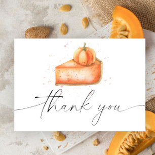 Pumpkin pie baby shower thank you  card
