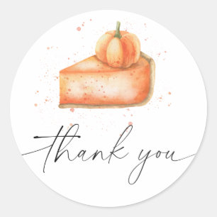 Pumpkin pie baby shower thank you  classic round sticker