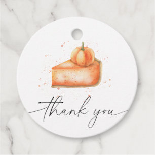 Pumpkin pie baby shower thank you  favour tags