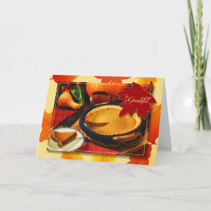 Pumpkin Pie Be Grateful Thanksgiving Holiday Card