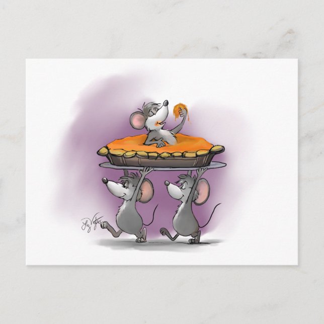 Pumpkin Pie Celebration Holiday Postcard (Front)