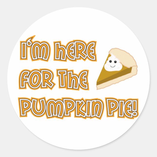 Pumpkin Pie Classic Round Sticker (Front)
