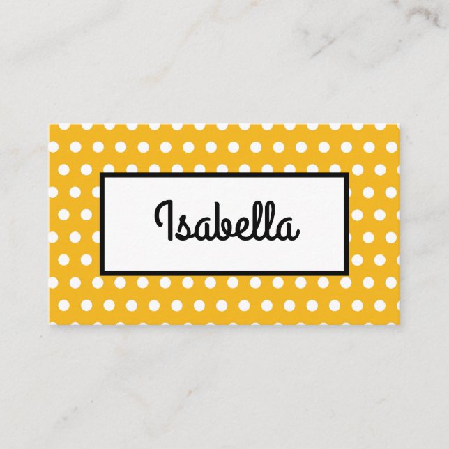 Pumpkin Pie Colour and White Dot Matching Theme Place Card (Front)