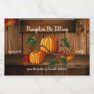 Pumpkin Pie Filling Canning Label 3x2