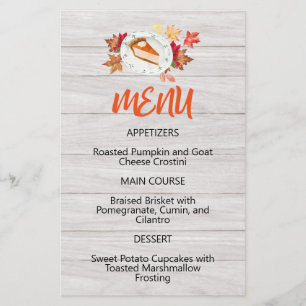 Pumpkin Pie Fixes Everything Menu