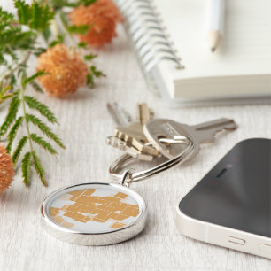 "Pumpkin Pie" Geometric Abstract Keychain