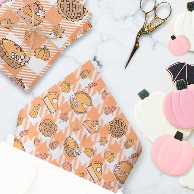 Pumpkin Pie Gingham Tissue Paper (Creator Uploaded)