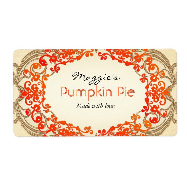Pumpkin Pie Labels, Customize (Front)