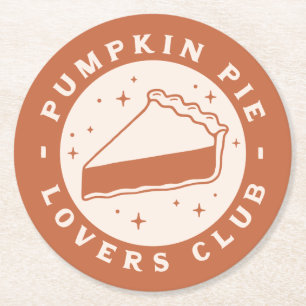 Pumpkin Pie Lovers Club Round Paper Coaster
