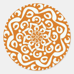 Pumpkin Pie Mandala Classic Round Sticker