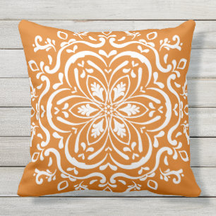 Pumpkin Pie Mandala Outdoor Pillow