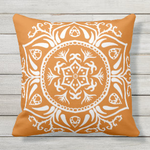 Pumpkin Pie Mandala Throw Pillow