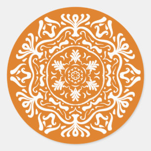 Pumpkin Pie Mandalla Classic Round Sticker