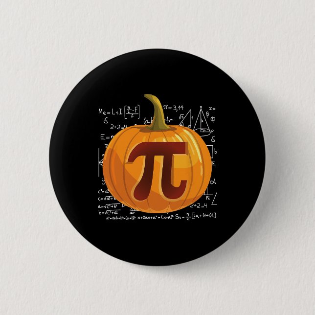 Pumpkin Pie Math Fun Halloween Thanksgiving Pi Day 2 Inch Round Button (Front)