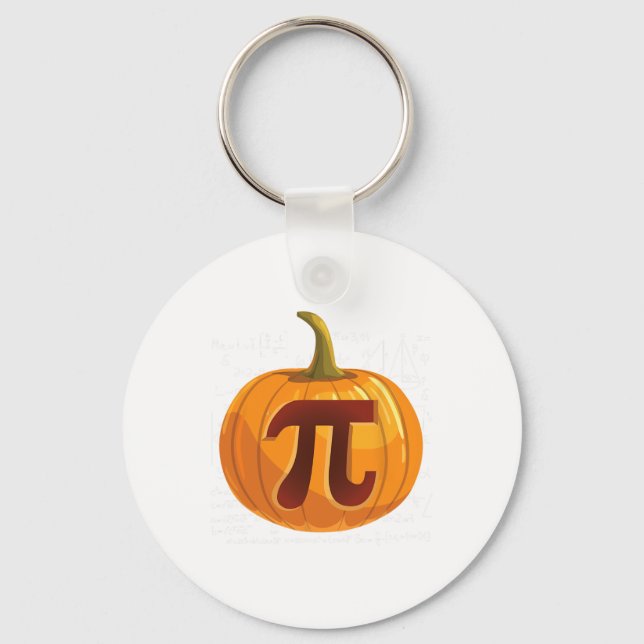 Pumpkin Pie Math Fun Halloween Thanksgiving Pi Day Keychain (Front)