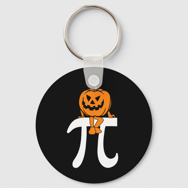 Pumpkin Pie Math Funny Halloween Thanksgiving Pi D Keychain (Front)