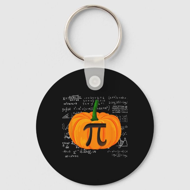 Pumpkin Pie Math Funny Halloween Thanksgiving Pi D Keychain (Front)