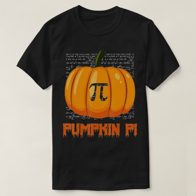 Pumpkin Pie Math  Funny Halloween Thanksgiving Pi  T-Shirt (Design Front)
