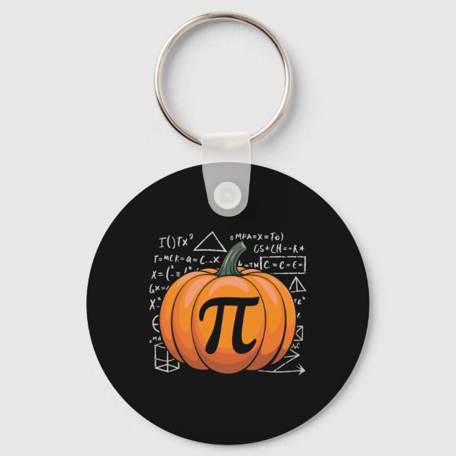 Pumpkin Pie Math Funny Thanksgiving Pi Day Math Te Keychain (Front)