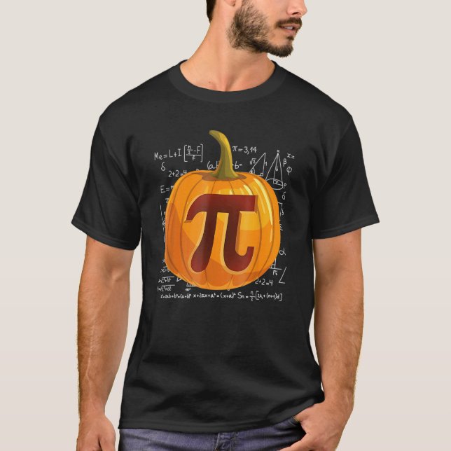 Pumpkin Pie Math   Halloween Thanksgiving Pi Day T-Shirt (Front)