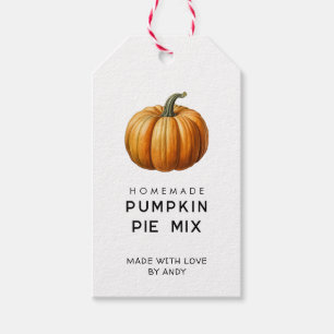 Pumpkin pie mix gift tag with vintage pumpkin
