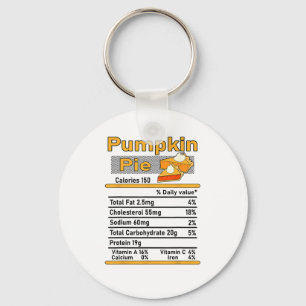 Pumpkin Pie Nutrition Facts Family Thanksgiving Co Keychain