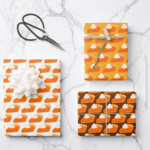 Pumpkin Pie Pattern Wrapping Paper Sheet