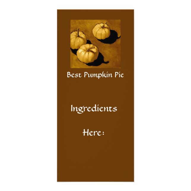 PUMPKIN PIE RECIPE CARD: ART RACK CARD (Front)