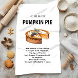 Pumpkin Pie Recipe – Cozy Fall Gift Kitchen Towel<br><div class="desc">Bring the warmth and comfort of fall into your kitchen with our "Pumpkin Pie Recipe" Kitchen Towel! This charming towel features a beautifully illustrated pumpkin pie alongside a classic recipe for this seasonal favourite. Perfect for adding a festive touch to your kitchen décor or as a thoughtful gift for the...</div>