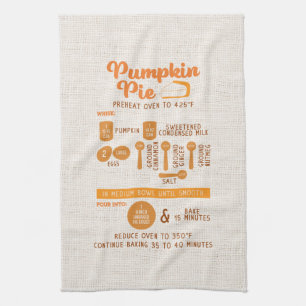Pumpkin Pie Recipe Kitchen Towel