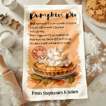 Pumpkin Pie Recipe Personalized Kitchen Towel<br><div class="desc">Get ready for fall baking with this Pumpkin Pie Recipe personalized kitchen towel. Featuring a classic pumpkin pie recipe, this towel adds a seasonal touch to your kitchen decor. Customize it with your name or a special message, making it a unique and practical gift for pie lovers and home bakers....</div>