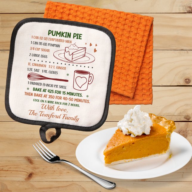 Pumpkin Pie Recipe Pot Holder (Creator Uploaded)