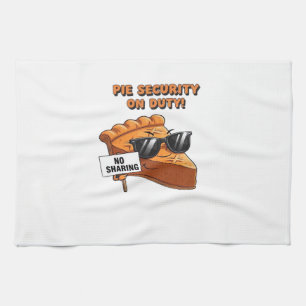 Pumpkin Pie Security Guard Funny Thanksgiving Over Kitchen Towel