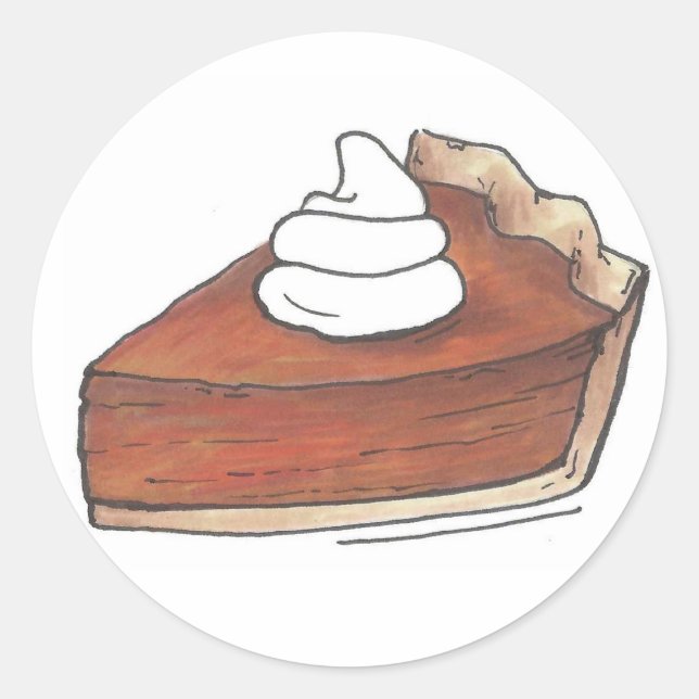 Pumpkin Pie Slice Baking Thanksgiving Holiday Food Classic Round Sticker (Front)