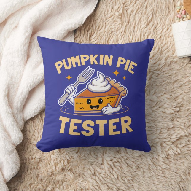 Pumpkin Pie Tester Thanksgiving Throw Pillow (Blanket)